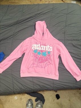 SP5DER Atlanta Pink Web Hoodie (Size XL) 🔥